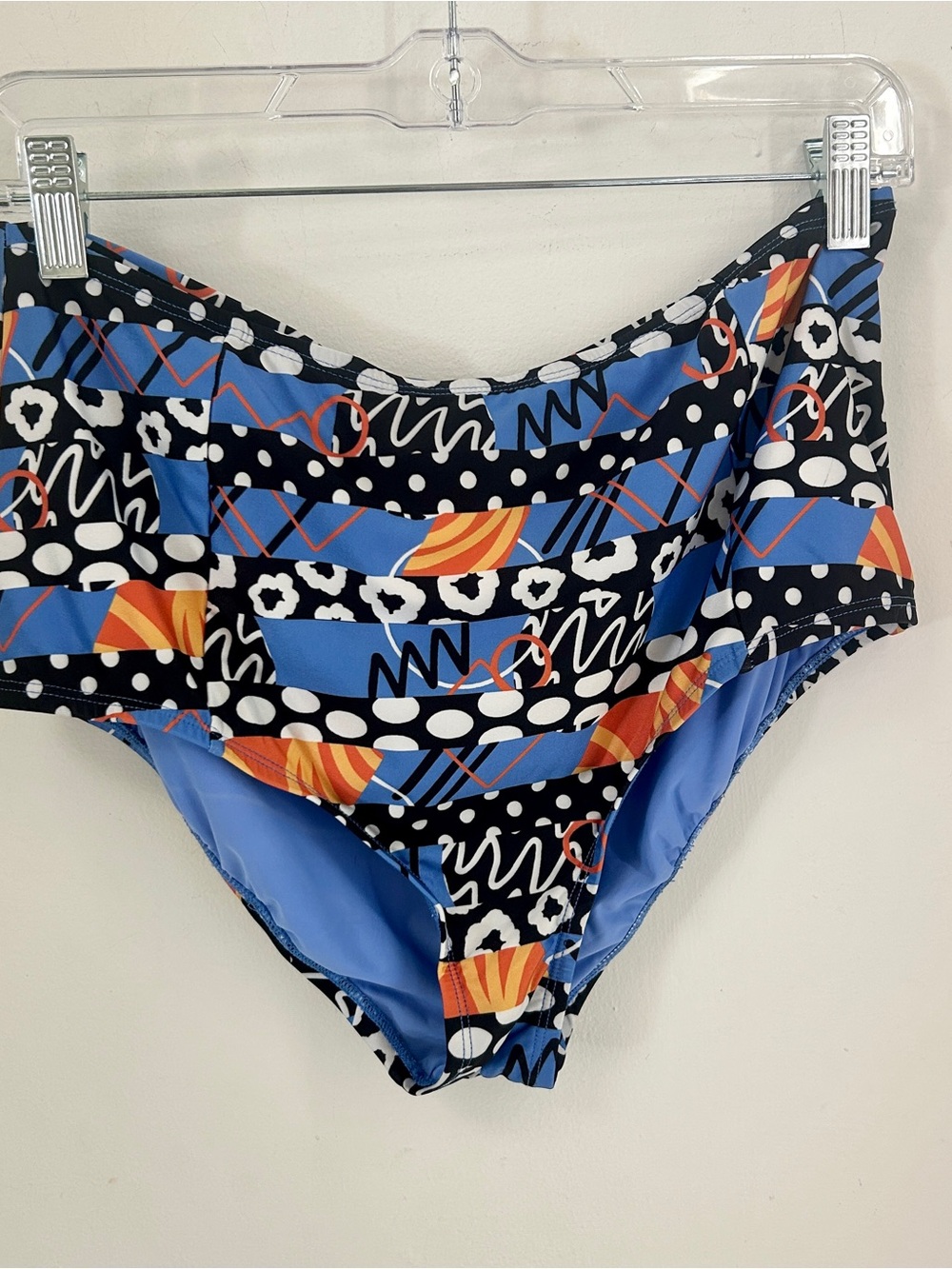Anthropologie High-Waist Printed Swim Bottoms in Blue and Black
